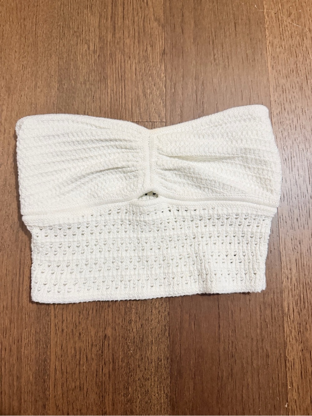 American Eagle White Crocheted Strapless Tube Top